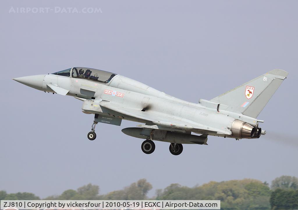 ZJ810, Eurofighter EF-2000 Typhoon T1 C/N 0033/BT011, Royal Air Force. Operated by 29 (R) Squadron, coded 'BI'.