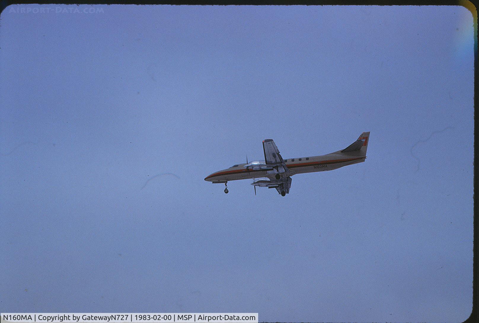 N160MA, 1977 Swearingen SA-226TC Merlin II C/N TC-234, On final rwy 11R at MSP.