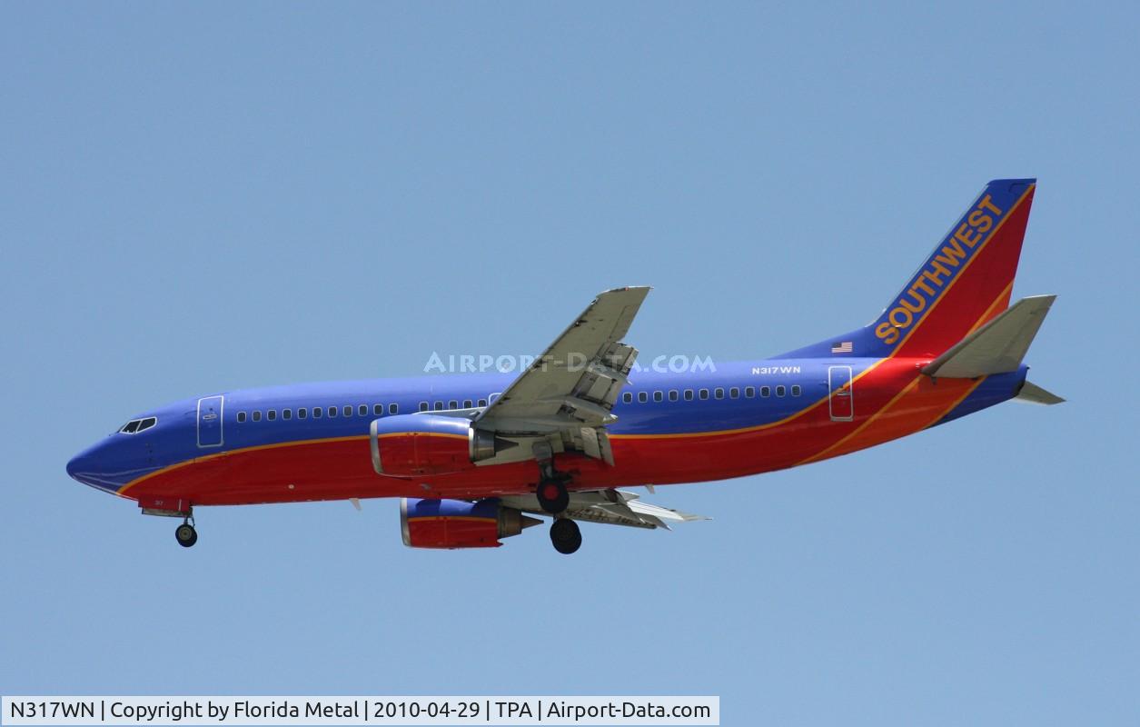 N317WN, 1988 Boeing 737-3Q8 C/N 24068, Southwest 737-300