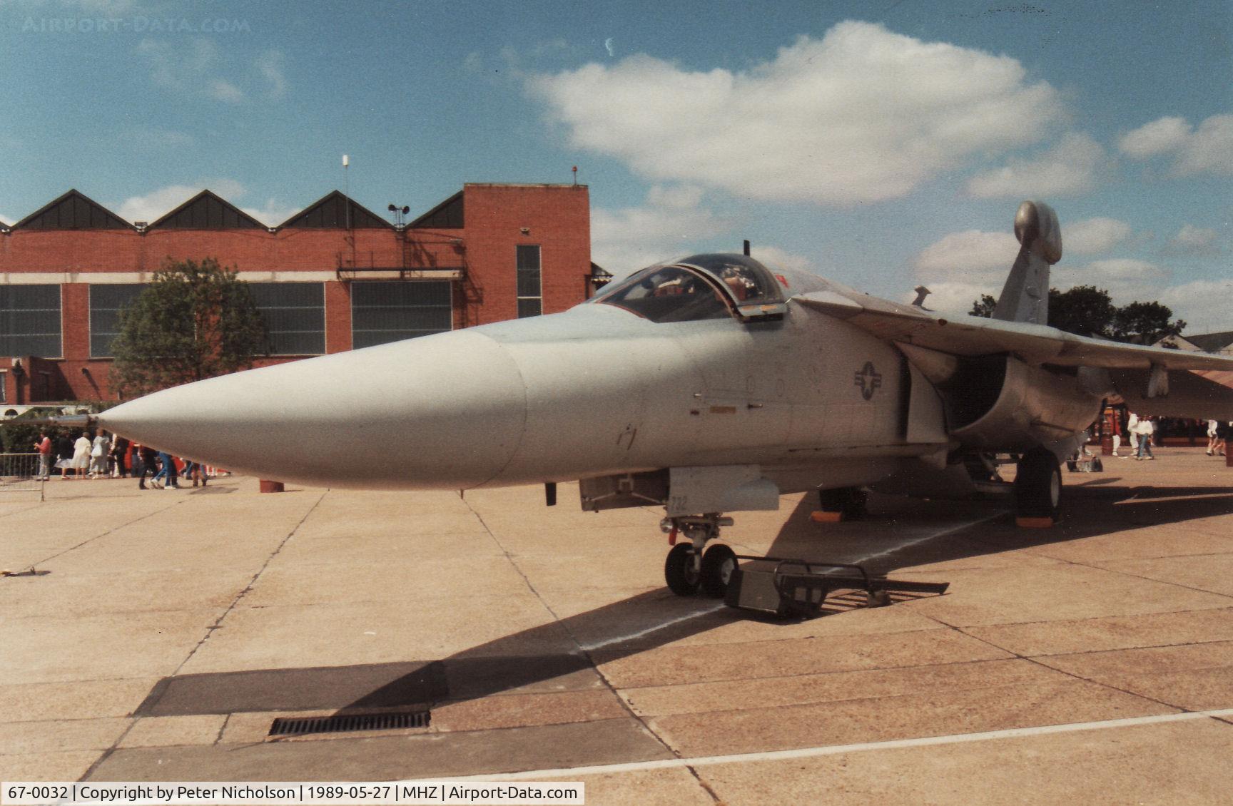 67-0032, 1966 General Dynamics EF-111A Raven C/N EF-40, Another view of the EF-111A Raven from RAF Upper Heyford's 42nd Electronic Combat Squadron on display at the 1989 RAF Mildenhall Air Fete.