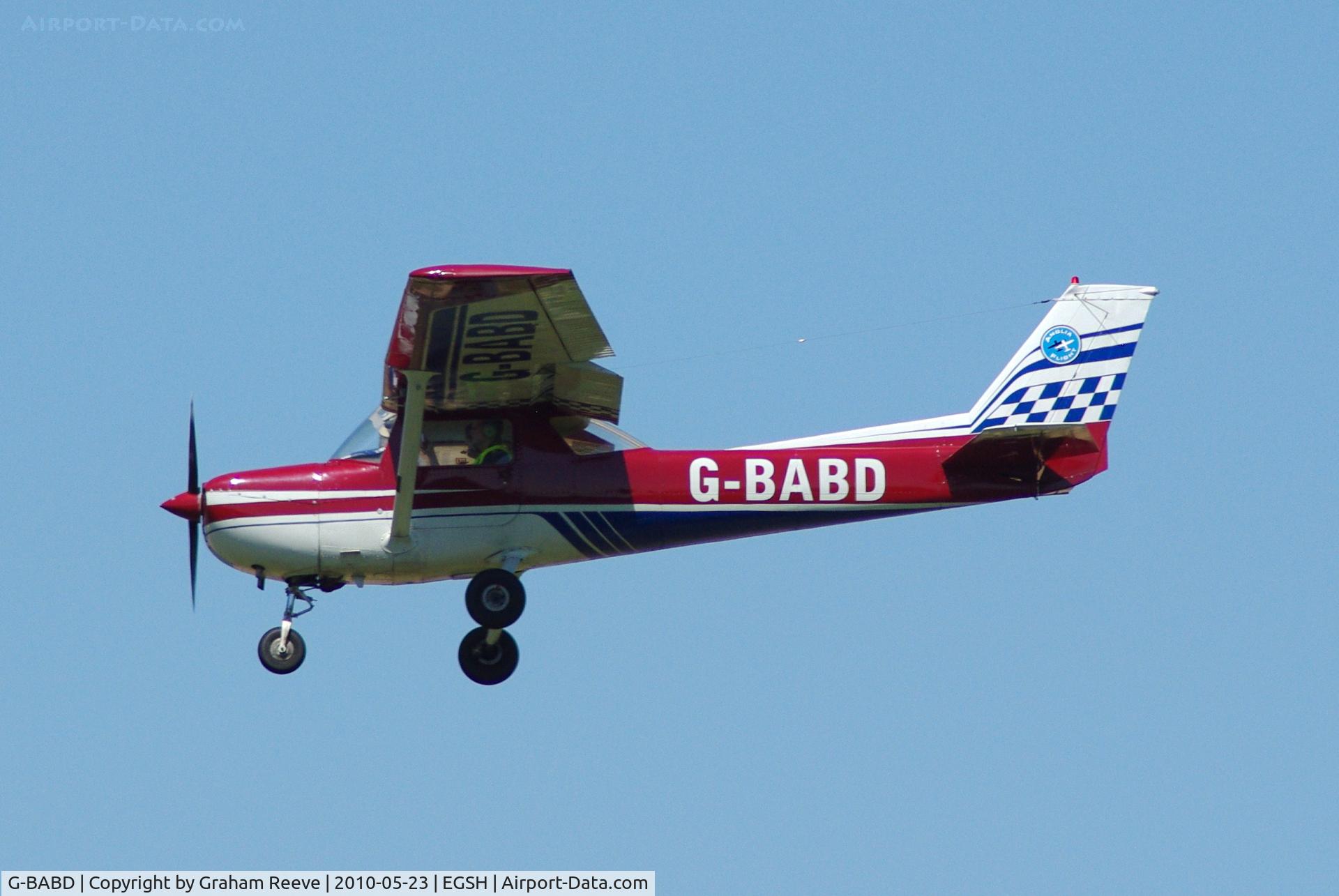 G-BABD, 1972 Reims FRA150L Aerobat C/N 0153, Landing at Norwich.