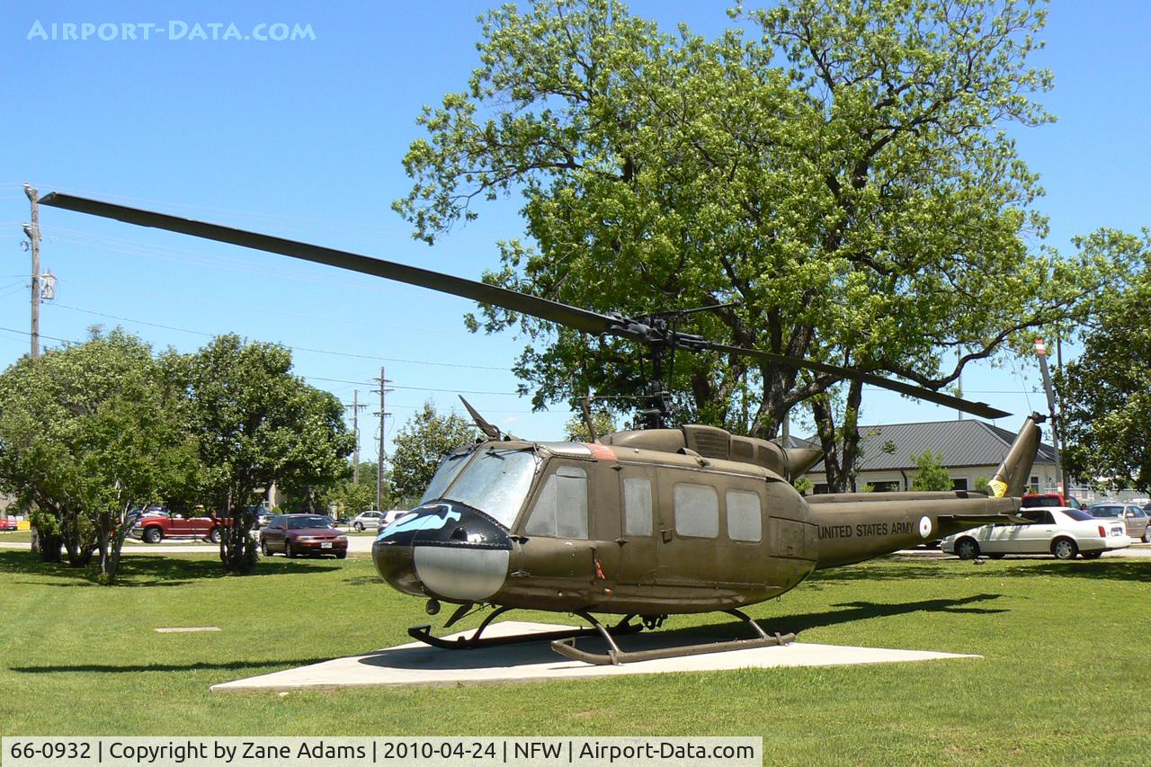 66-0932, 1966 Bell UH-1H Iroquois C/N 5415, Displayed at the front gate - NASJRB Fort Worth