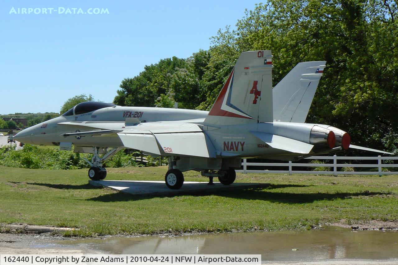 162440, McDonnell Douglas F/A-18A Hornet C/N 0285/A230, Displayed at the front gate - NASJRB Fort Worth