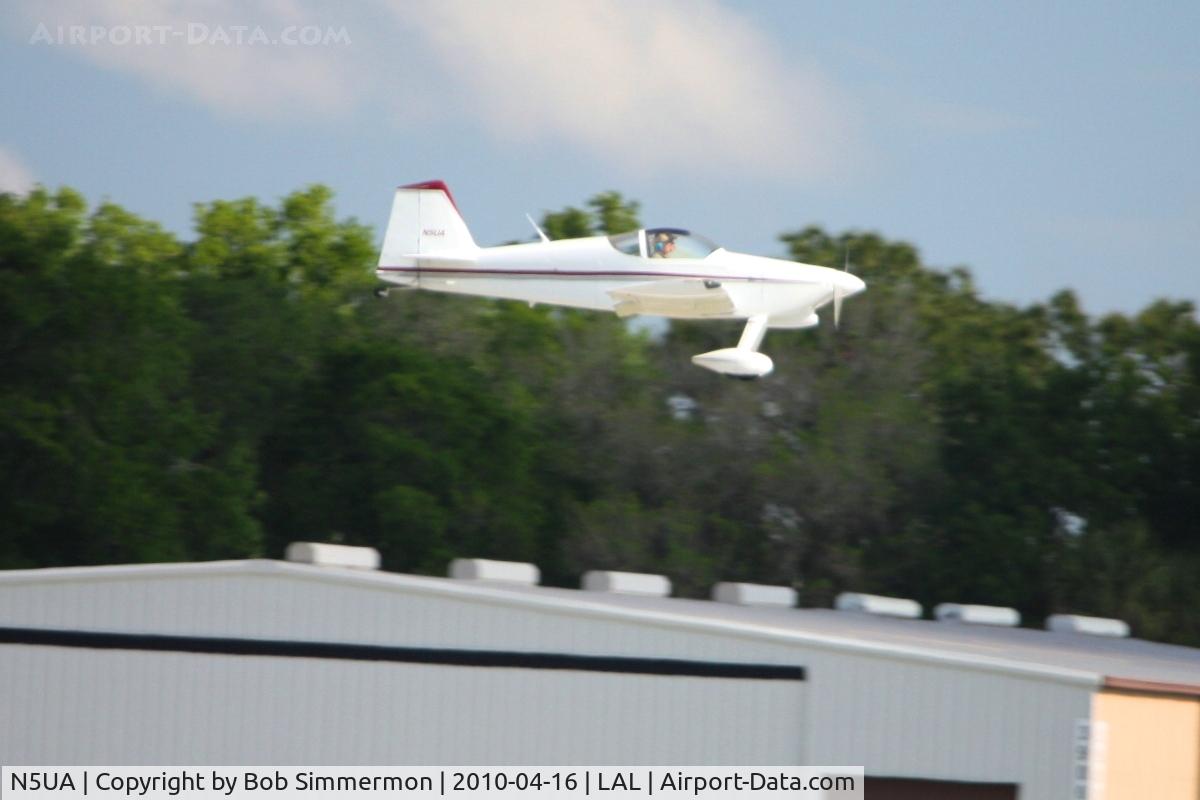 N5UA, 2001 Vans RV-6 C/N 25103, Arriving at Lakeland, FL during Sun N Fun 2010.