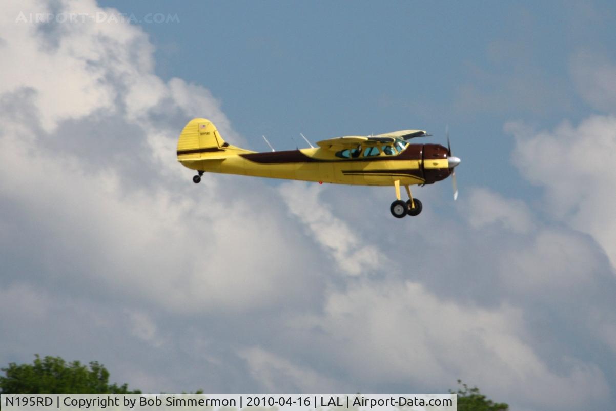 N195RD, 1952 Cessna 195B Businessliner C/N 7895, Arriving at Lakeland, FL during Sun N Fun 2010.