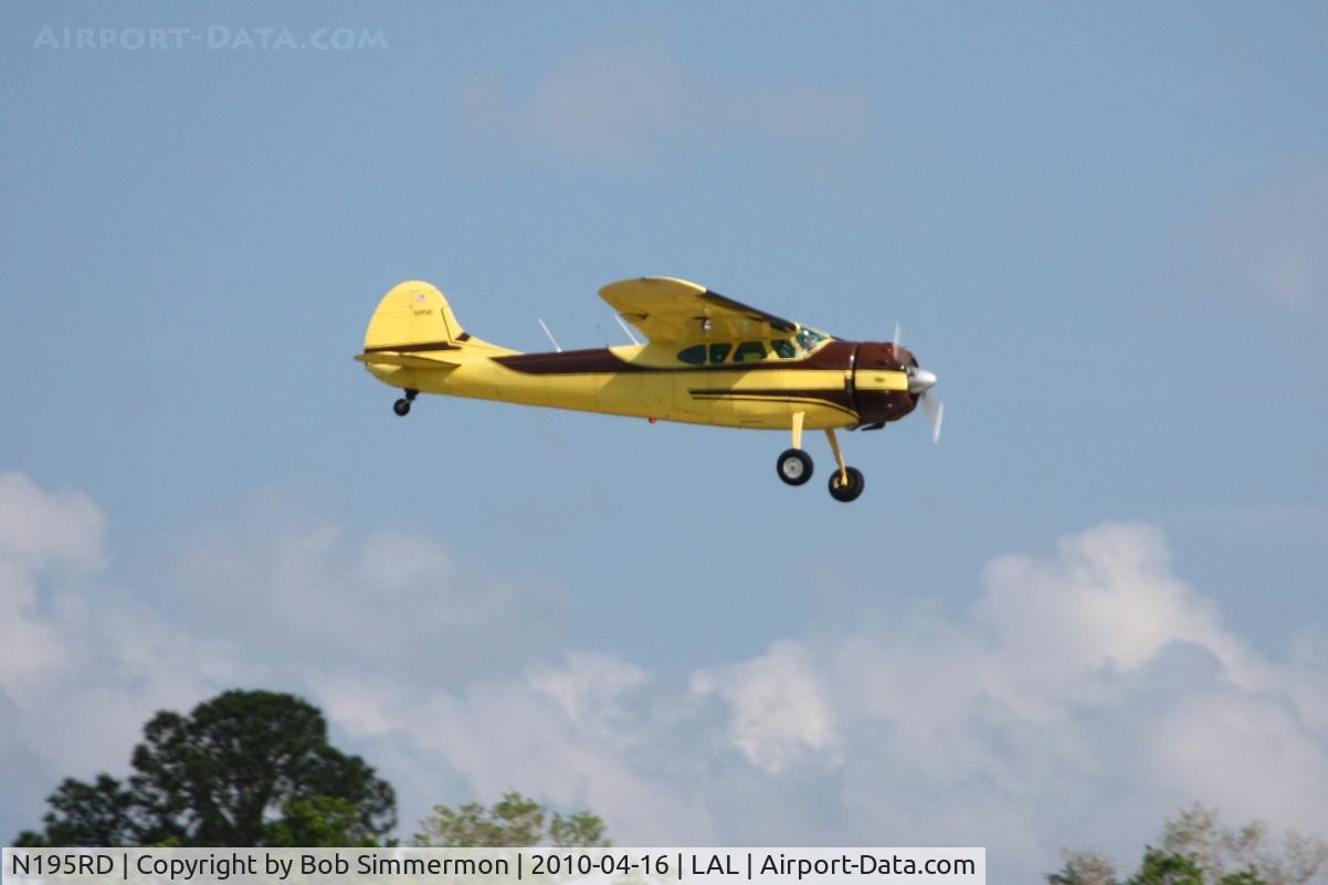 N195RD, 1952 Cessna 195B Businessliner C/N 7895, Arriving at Lakeland, FL during Sun N Fun 2010.