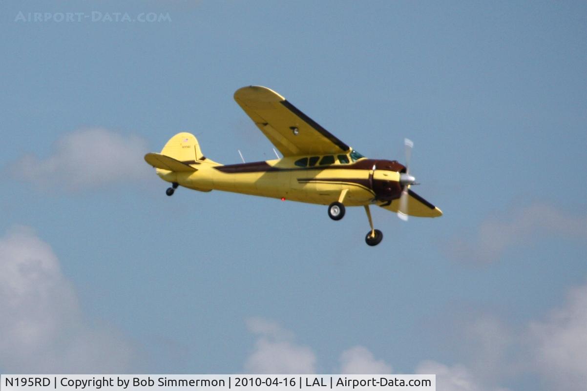 N195RD, 1952 Cessna 195B Businessliner C/N 7895, Arriving at Lakeland, FL during Sun N Fun 2010.