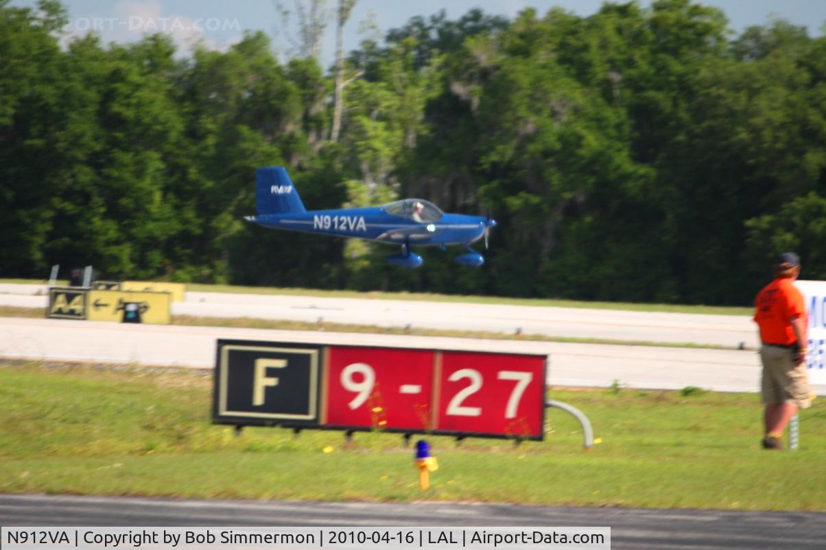 N912VA, 2006 Vans RV-12 C/N 1, Arriving at Lakeland, FL during Sun N Fun 2010.