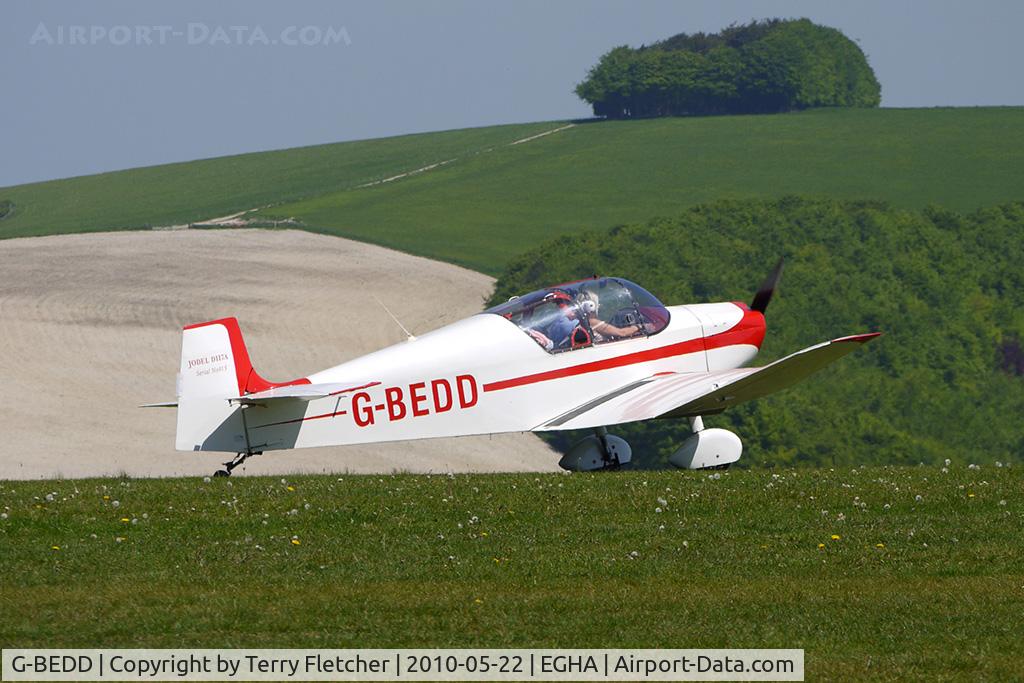G-BEDD, 1958 Jodel D-117A C/N 915, 1958 Societe Aeronautique Normande JODEL D117A at Compton Abbas on 2010 French Connection Fly-In Day