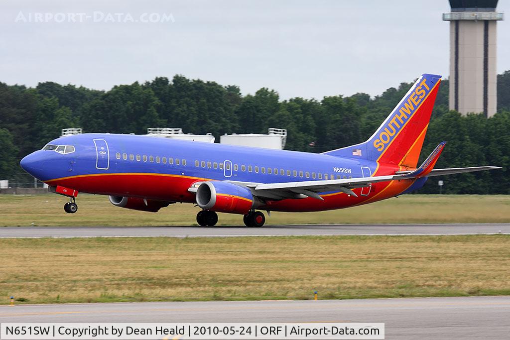 N651SW, 1997 Boeing 737-3H4 C/N 27721, Southwest Airlines N651SW (FLT SWA338) departing RWY 5 enroute to Orlando Int'l (KMCO).