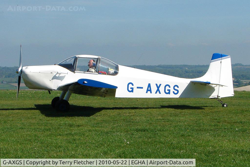 G-AXGS, 1969 Druine D-62B Condor C/N RAE/638, 1969 Rollason Aircraft And Engines Ltd DRUINE D.62B CONDOR at Compton Abbas on 2010 French Connection Fly-In Day