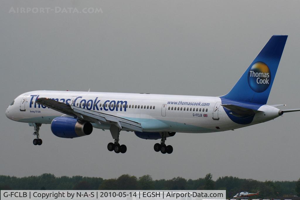 G-FCLB, 1997 Boeing 757-28A C/N 28164, Landing runway 27