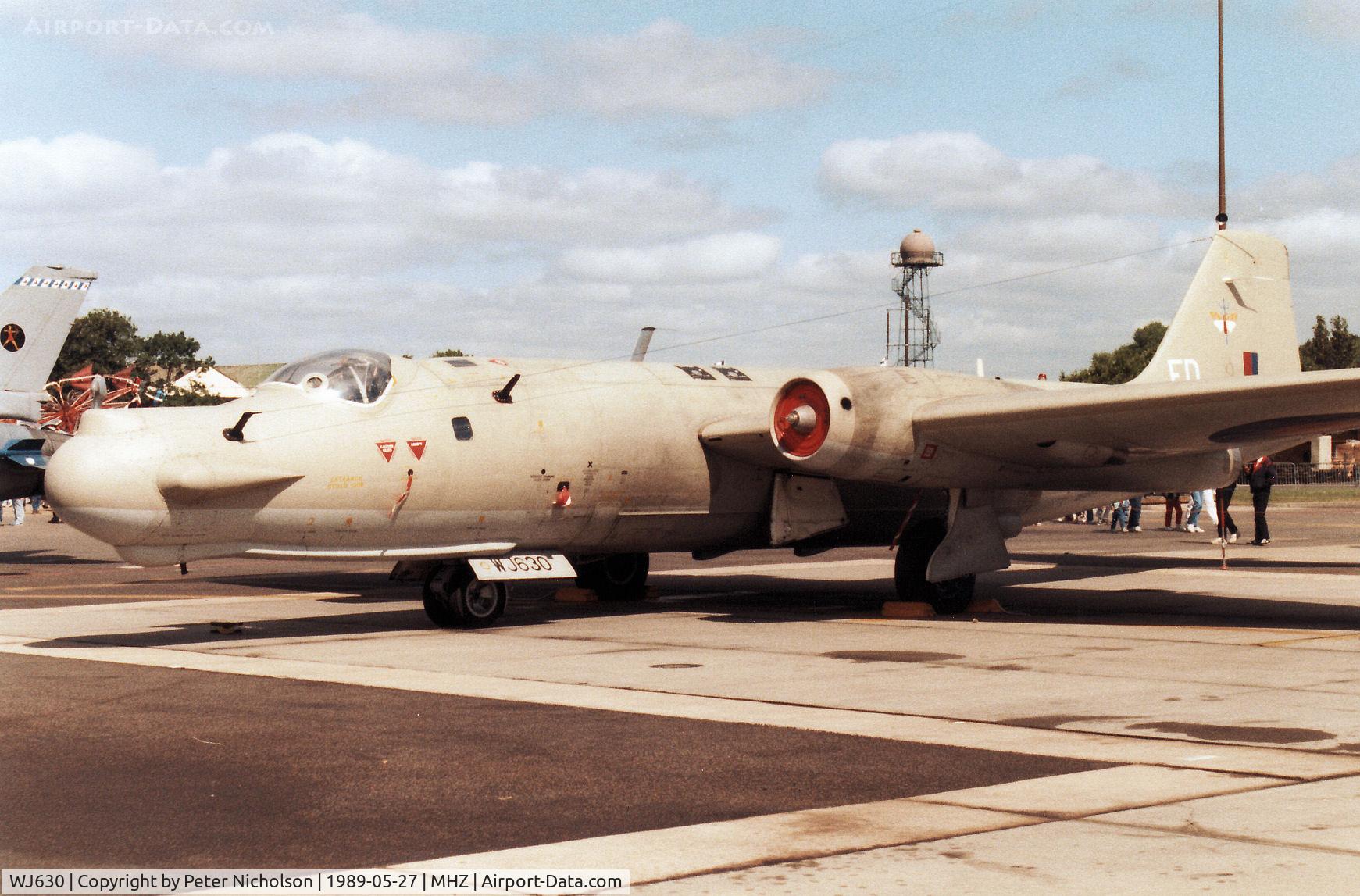 WJ630, 1954 English Electric Canberra T.17 C/N HP-197B, Canberra T.17 of 360 Squadron in the static park at the 1989 RAF Mildenhall Air Fete.