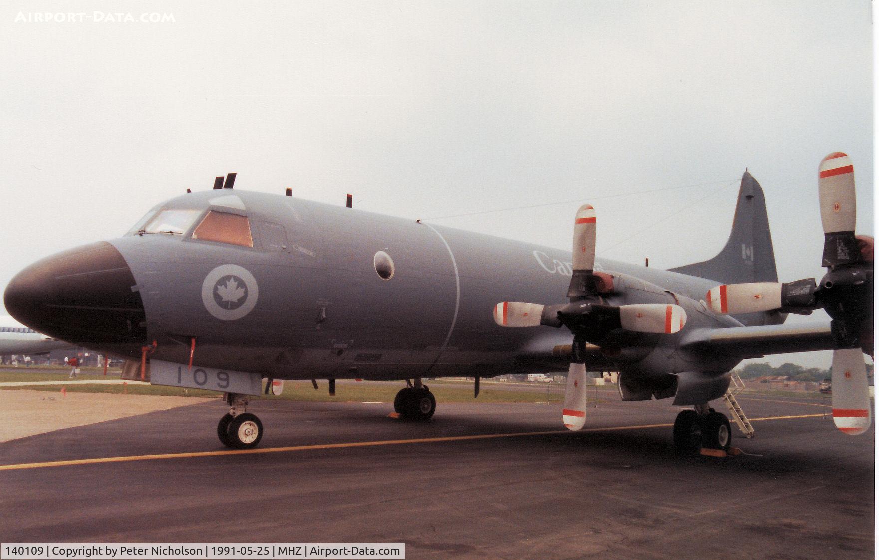 140109, Lockheed CP-140 Aurora C/N 285B-5711, CP-140 Aurora of the Canadian Armed Forces Greenwood Wing in the static park at the 1991 RAF Mildenhall Air Fete.