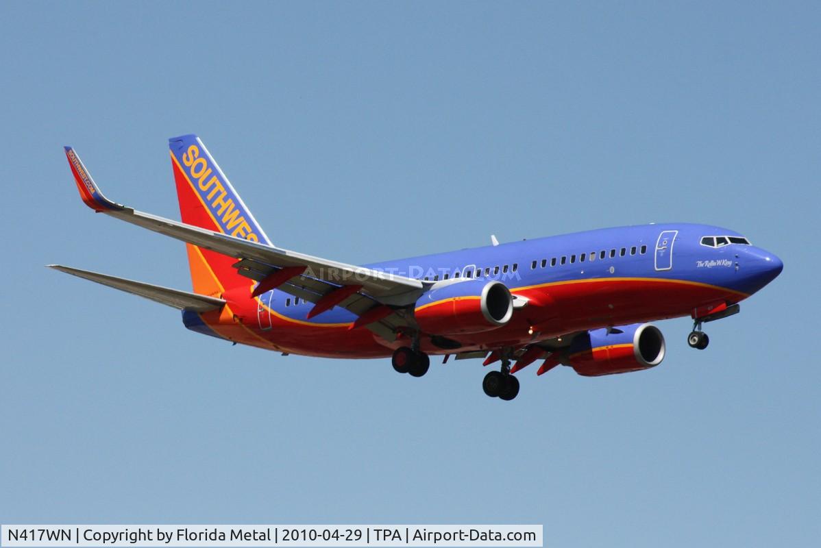 N417WN, 2001 Boeing 737-7H4 C/N 29822, Southwest 737-700