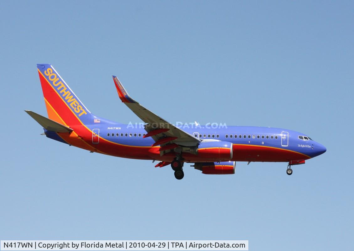 N417WN, 2001 Boeing 737-7H4 C/N 29822, Southwest 737-700