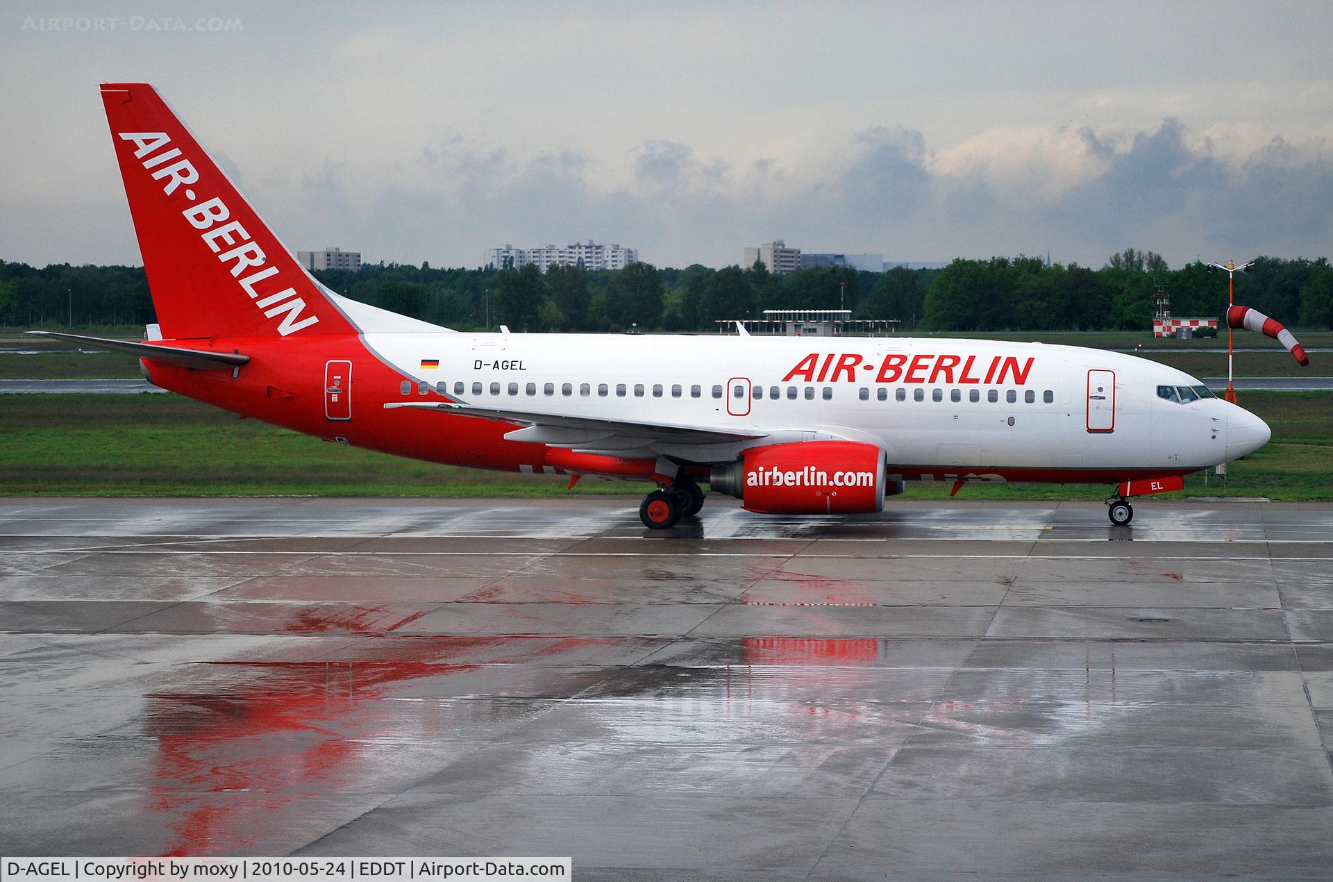 D-AGEL, 1997 Boeing 737-75B C/N 28110, Boeing 737-75B at a rather damp Belin Tegel