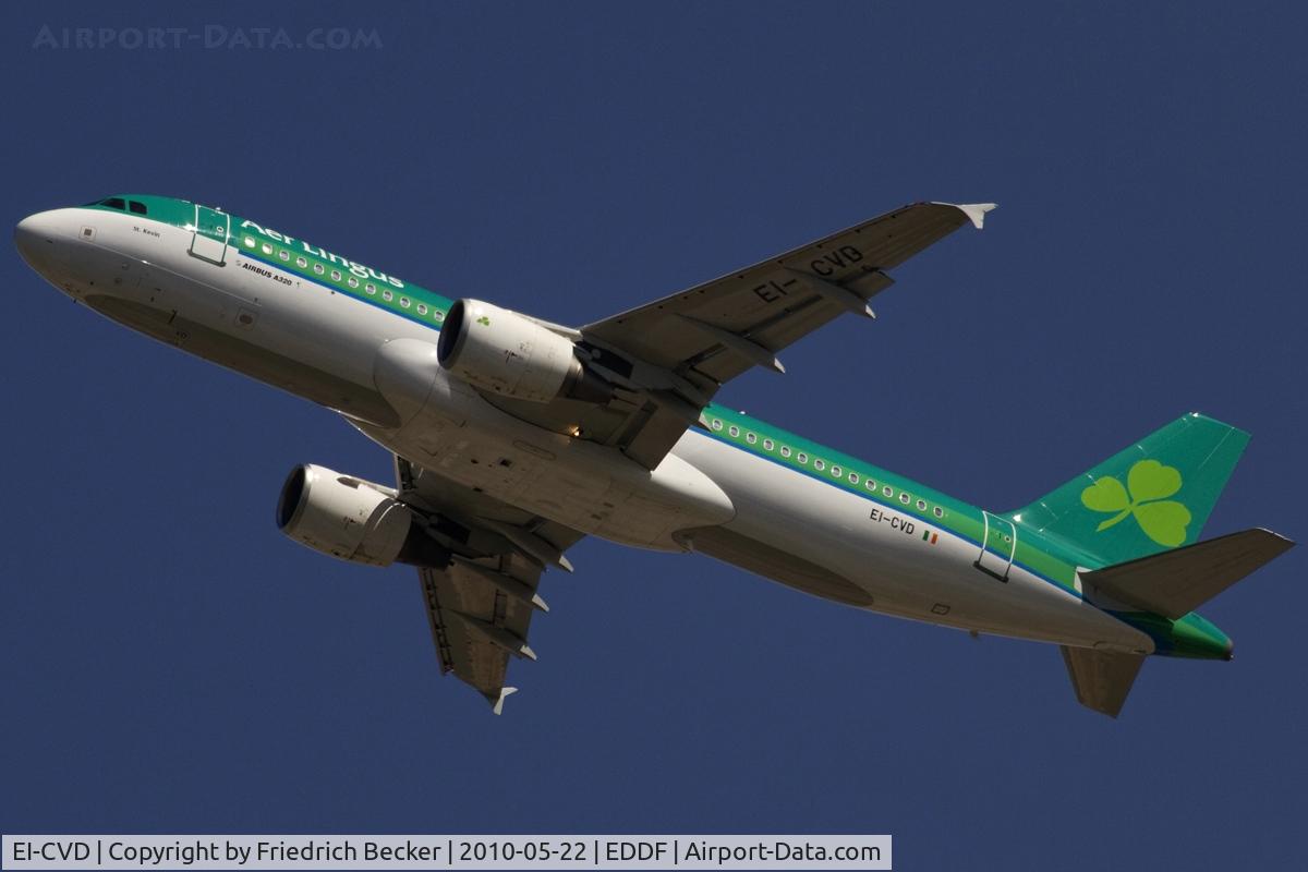 EI-CVD, 2001 Airbus A320-214 C/N 1467, departing via RW25L