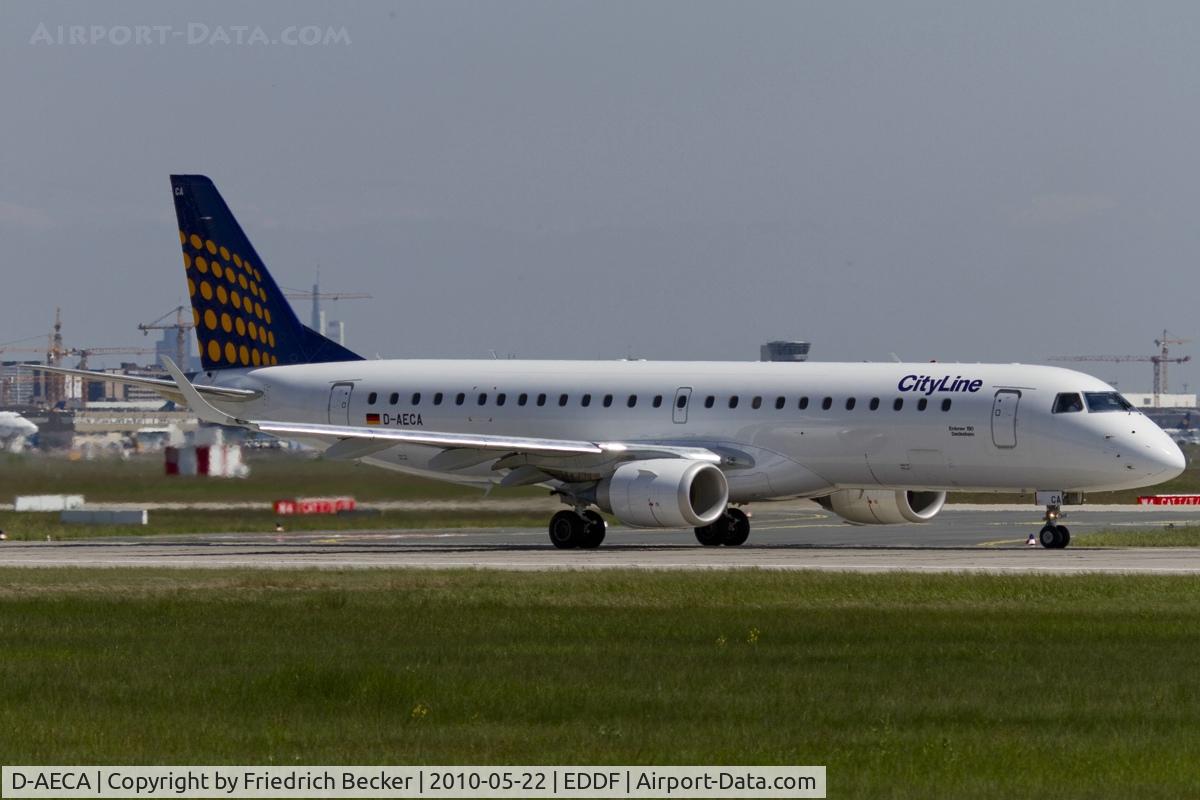 D-AECA, 2009 Embraer 190LR (ERJ-190-100LR) C/N 19000327, departing via RW18W