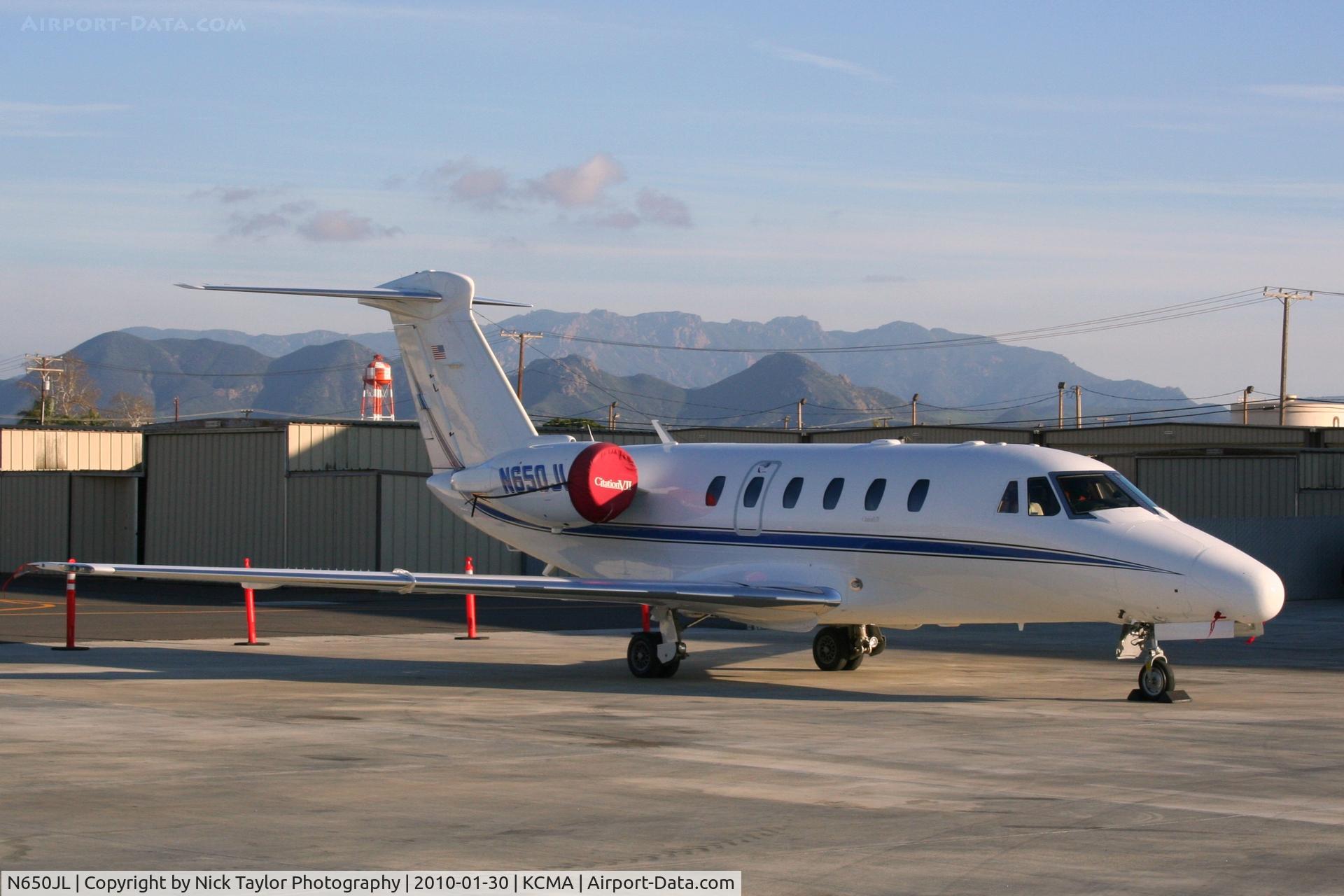 N650JL, 1999 Cessna 650 Citation VII C/N 650-7101, Parked at the FBO