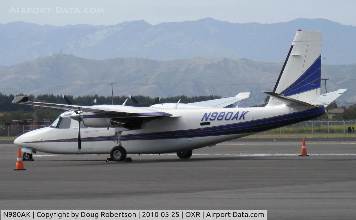 N980AK, 1980 Rockwell International 690C Turbo Commander C/N 11636, 1980 Rockwell TURBO COMMANDER 690C, two Airesearch TPE331-6-251M turboprops of 715 shp each, output speed 2,000 rpm. This baby really moves!