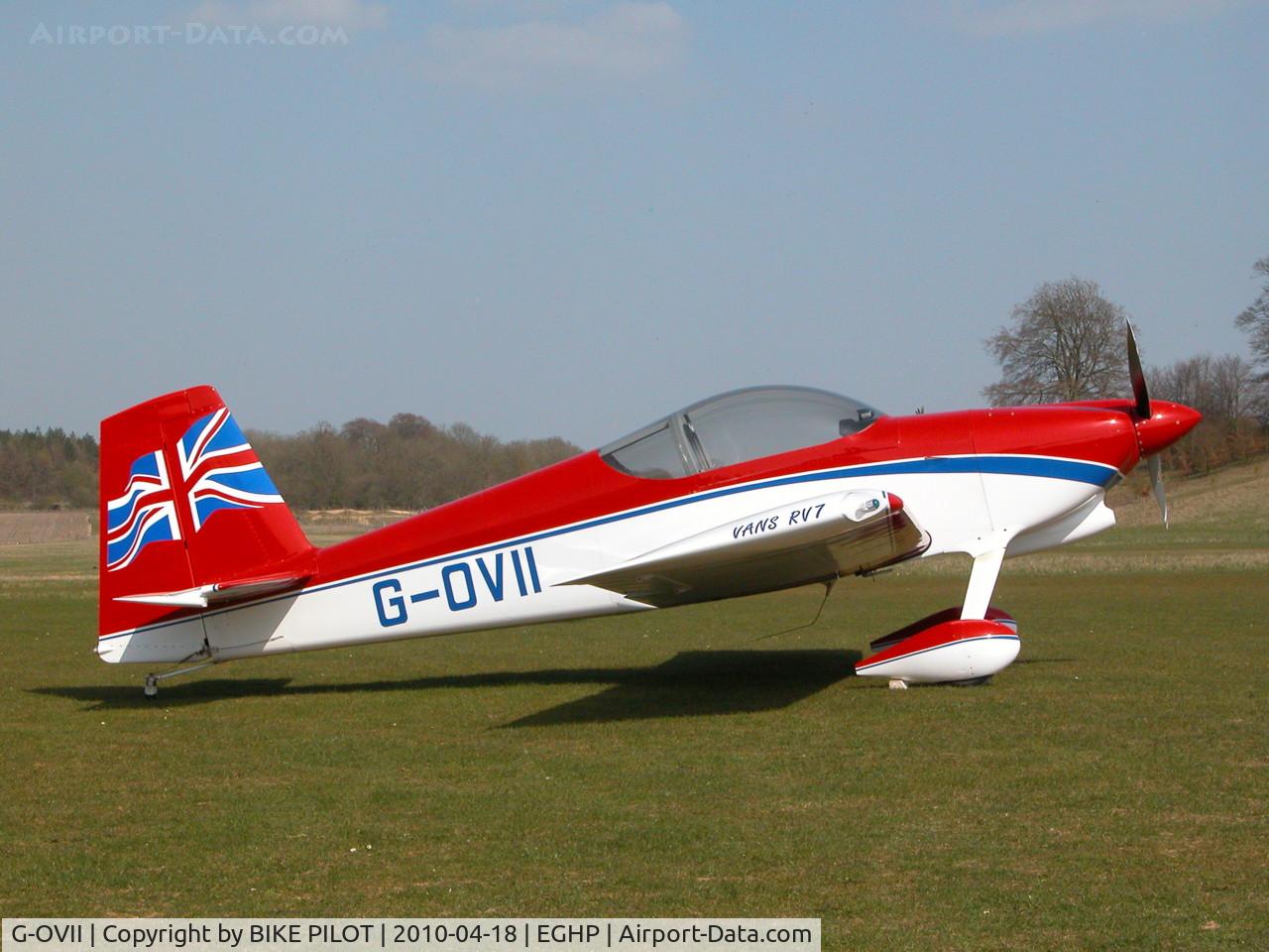 G-OVII, 2007 Vans RV-7 C/N PFA 323-14100, NOW CARRIES 'VANS RV-7' ON WING TIP