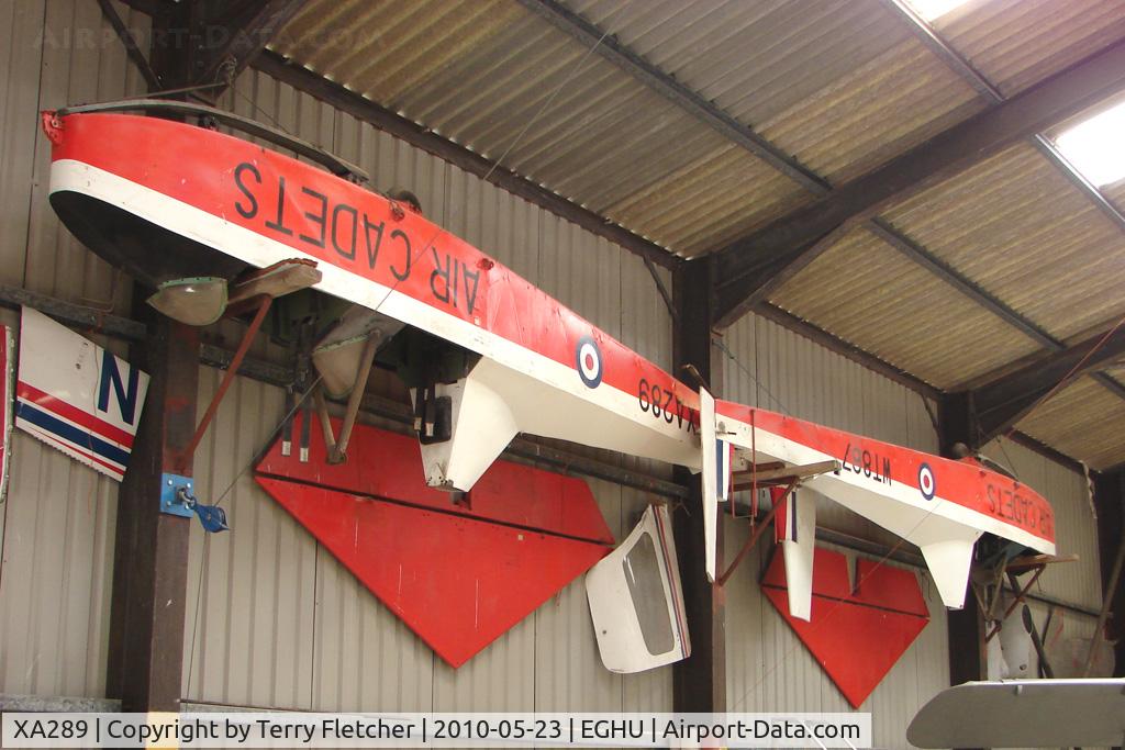 XA289, Slingsby T-31B Cadet TX.3 C/N 831, Cadets XA289 and WT867 on the hangar wall at Eaglescott , Devon (UK)
