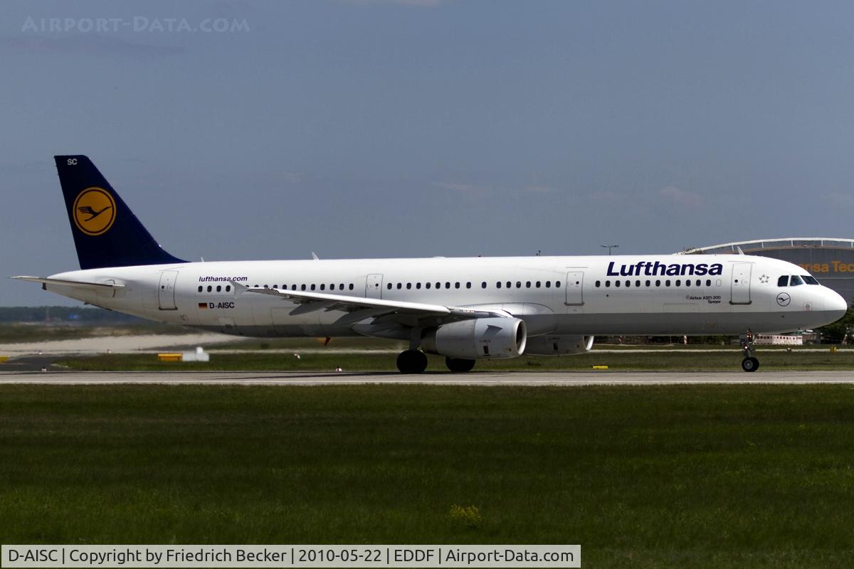 D-AISC, 1999 Airbus A321-231 C/N 1161, departing via RW18W
