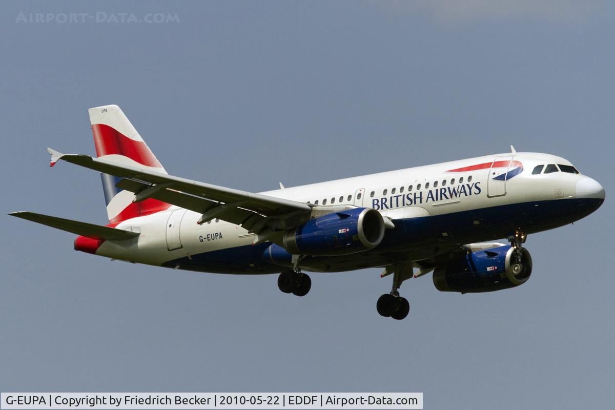 G-EUPA, 1999 Airbus A319-131 C/N 1082, on final RW07R