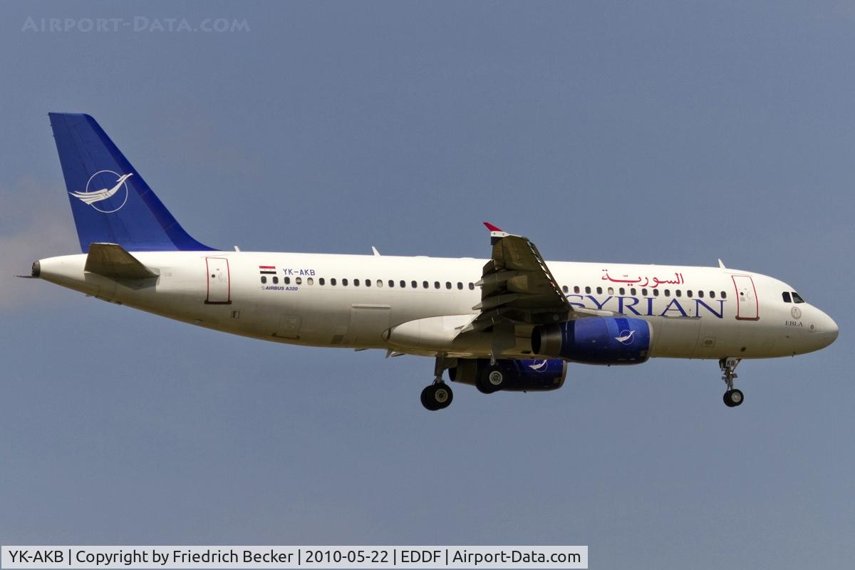 YK-AKB, 1998 Airbus A320-232 C/N 918, on final RW07R