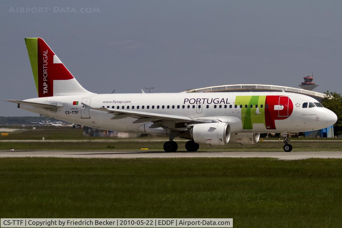 CS-TTF, 1998 Airbus A319-111 C/N 837, departing via RW18W