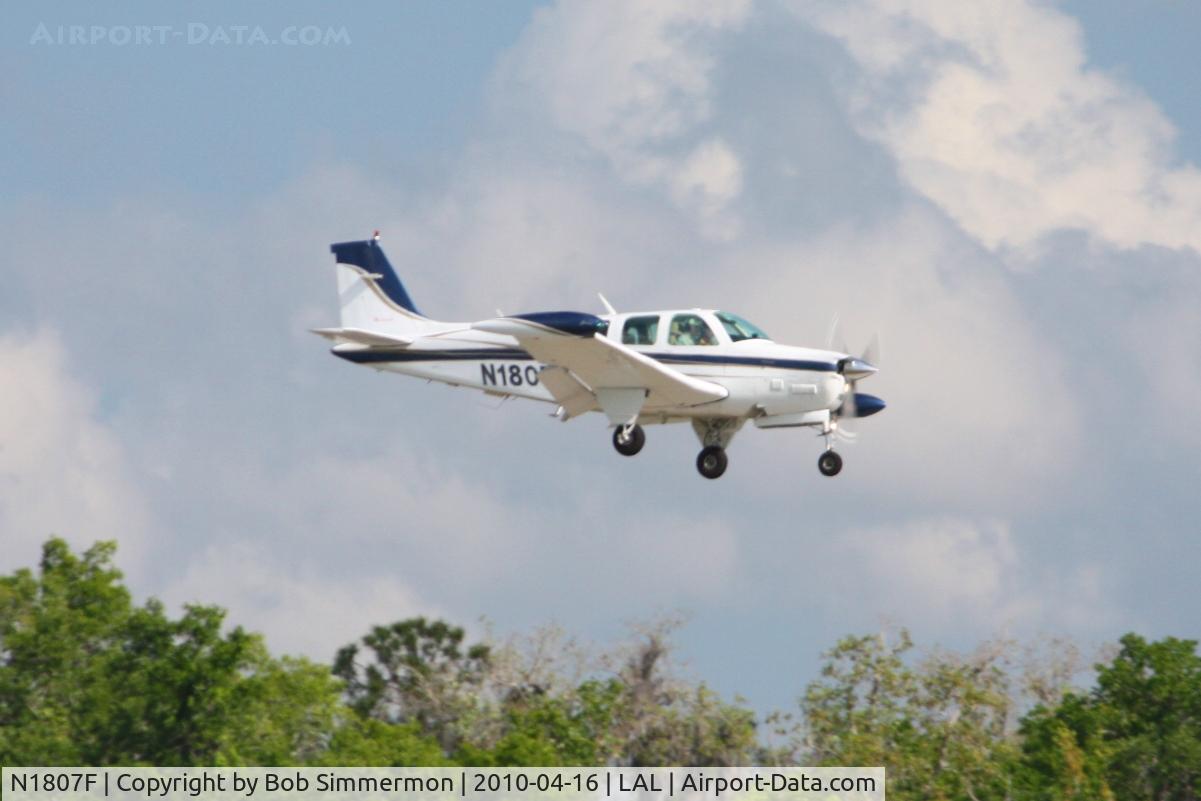 N1807F, 1981 Beech A36TC Bonanza 36 C/N EA-235, Arriving at Lakeland, FL during Sun N Fun 2010.