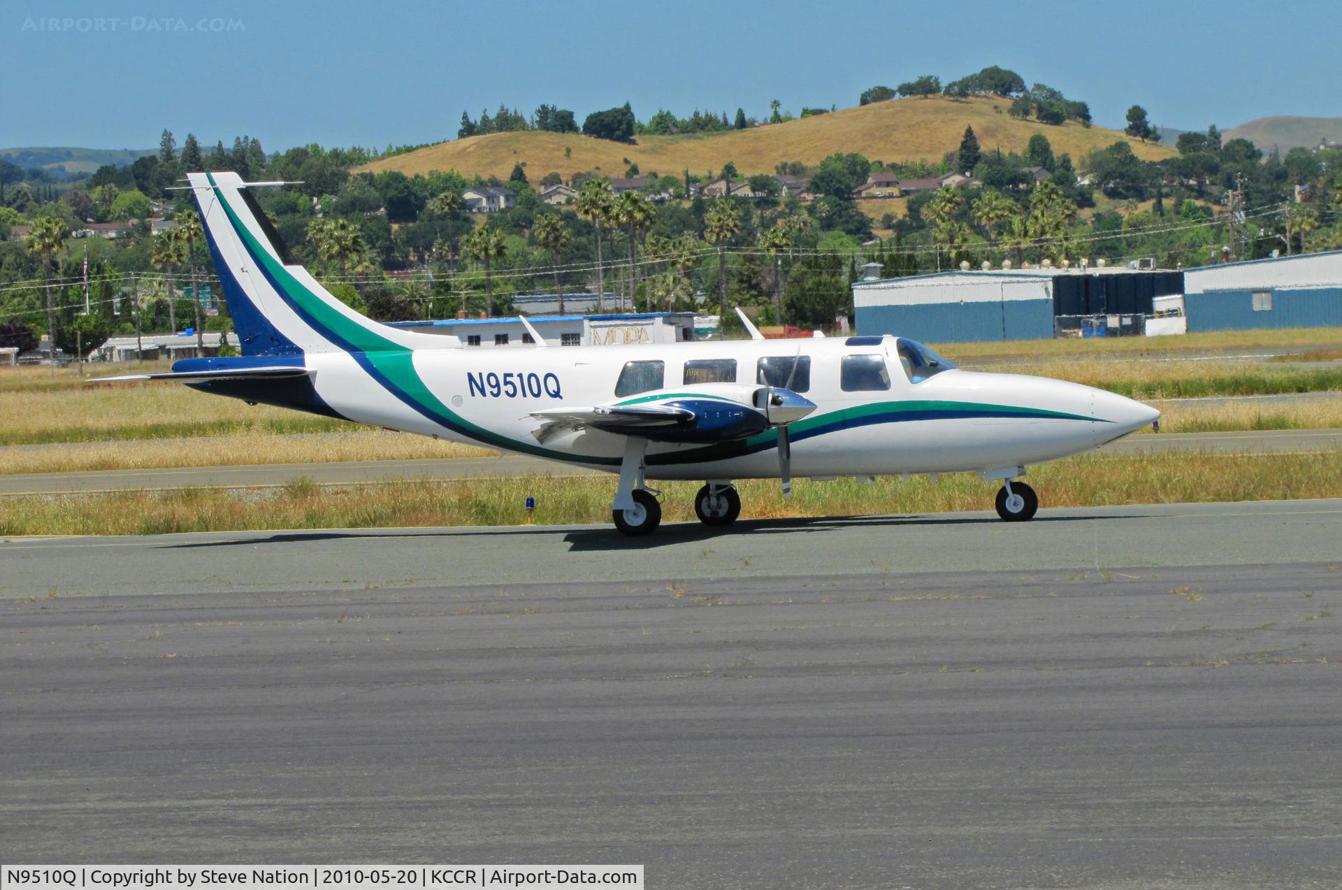 N9510Q, 1976 Smith Aerostar 601P C/N 61P-0344-103, Sporting spiffy new paint scheme this locally-based 1976 Ted Smith Aerostar 601P taxis out @ Buchanan Field