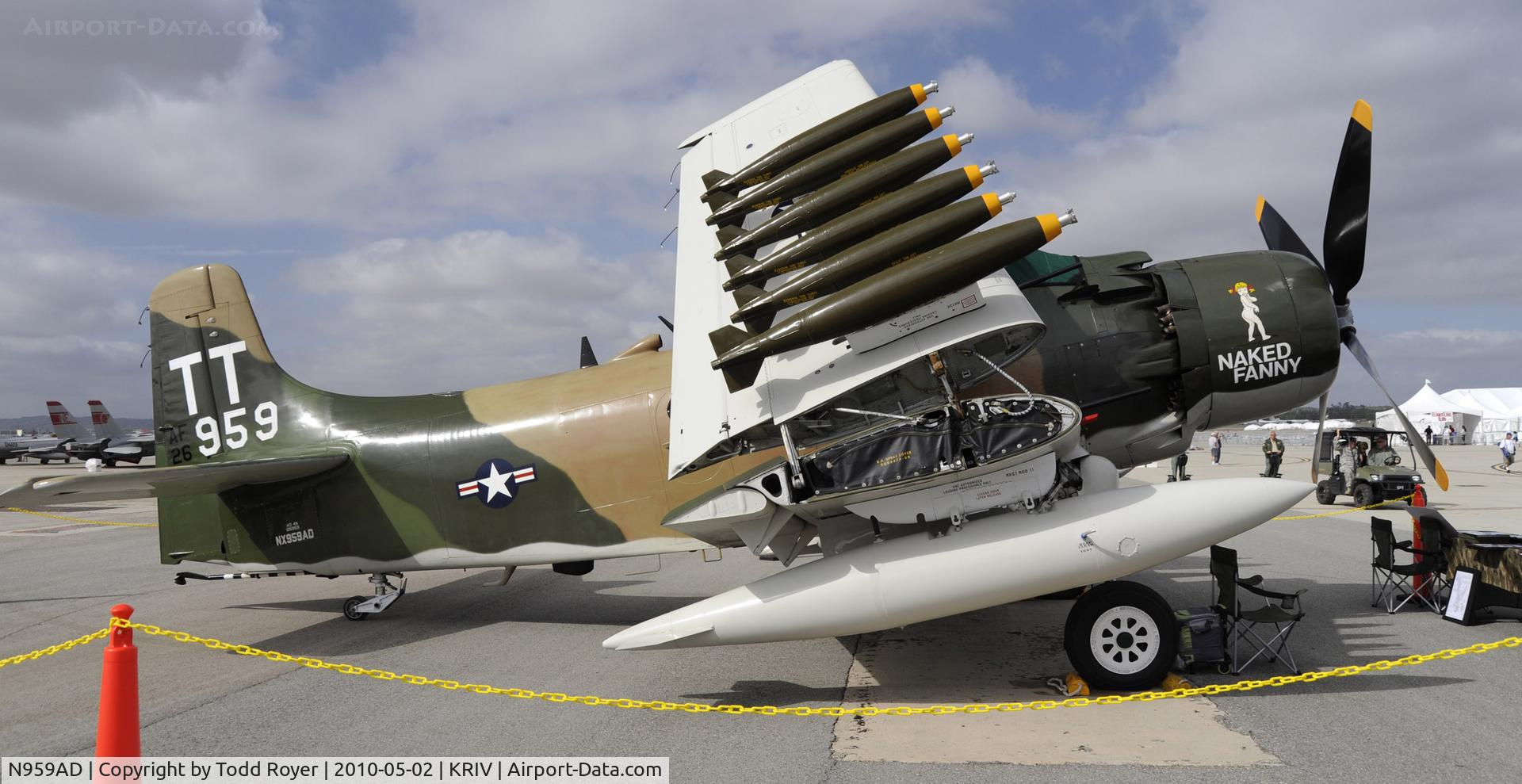 N959AD, Douglas A-1D Skyraider (AD-4NA) C/N 7759, March Field Airfest 2010