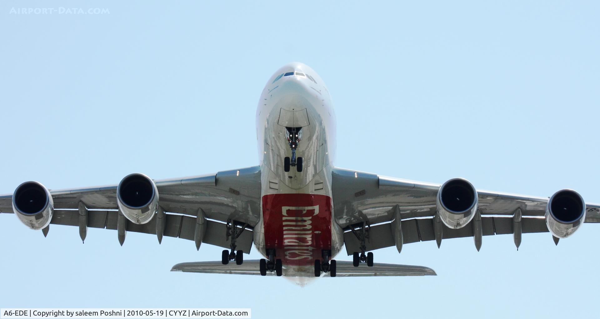 A6-EDE, 2008 Airbus A380-861 C/N 017, Approach runway 23