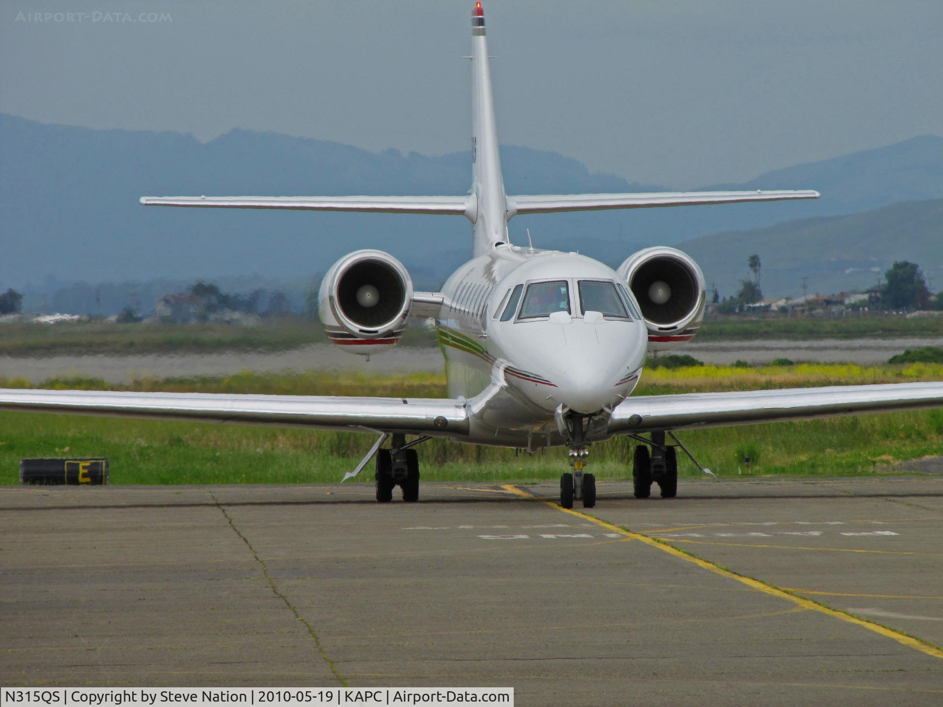 N315QS, 2008 Cessna 680 Citation Sovereign C/N 680-0220, NetJets 2008 Cessna 680 arriving at Napa, CA from KSAN (San Diego Intl)