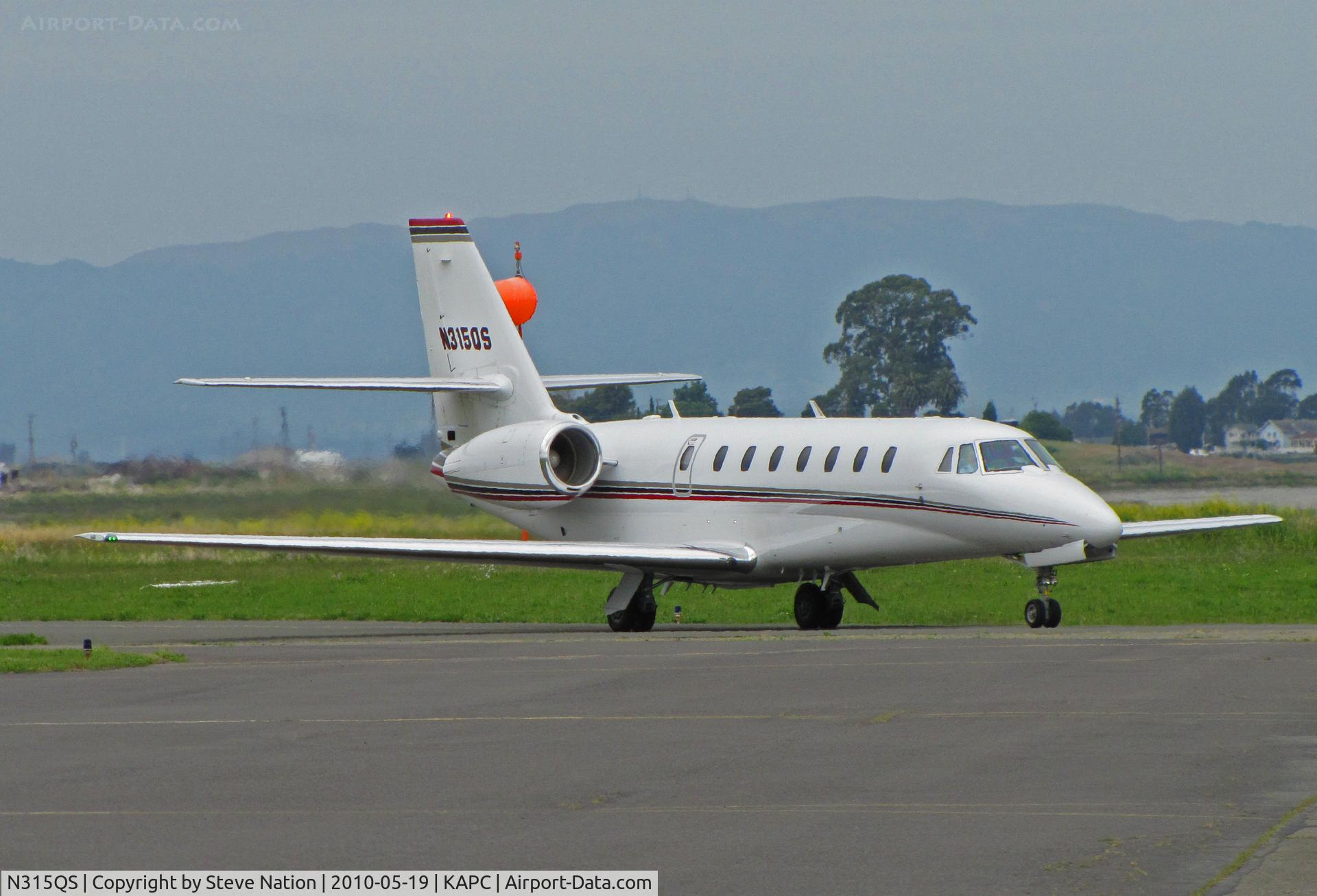 N315QS, 2008 Cessna 680 Citation Sovereign C/N 680-0220, NetJets 2008 Cessna 680 arriving at Napa, CA from KSAN (San Diego Intl)