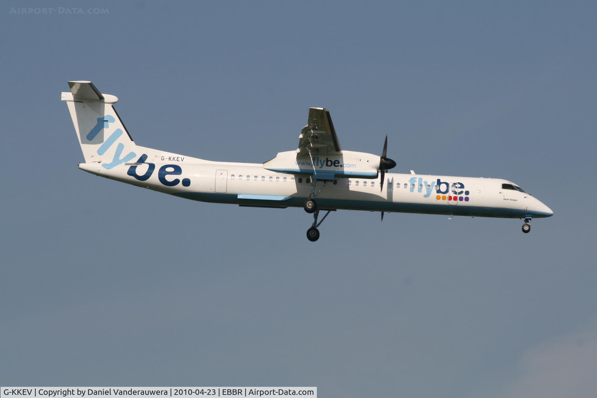 G-KKEV, 2008 De Havilland Canada DHC-8-402Q Dash 8 C/N 4201, Arrival of flight BE593 to RWY 02