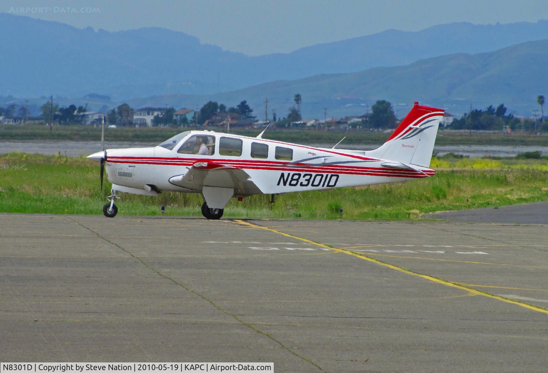 N8301D, Raytheon Aircraft Company A36 Bonanza C/N E-3509, JAL student heads out for morning flight at Napa, CA training base