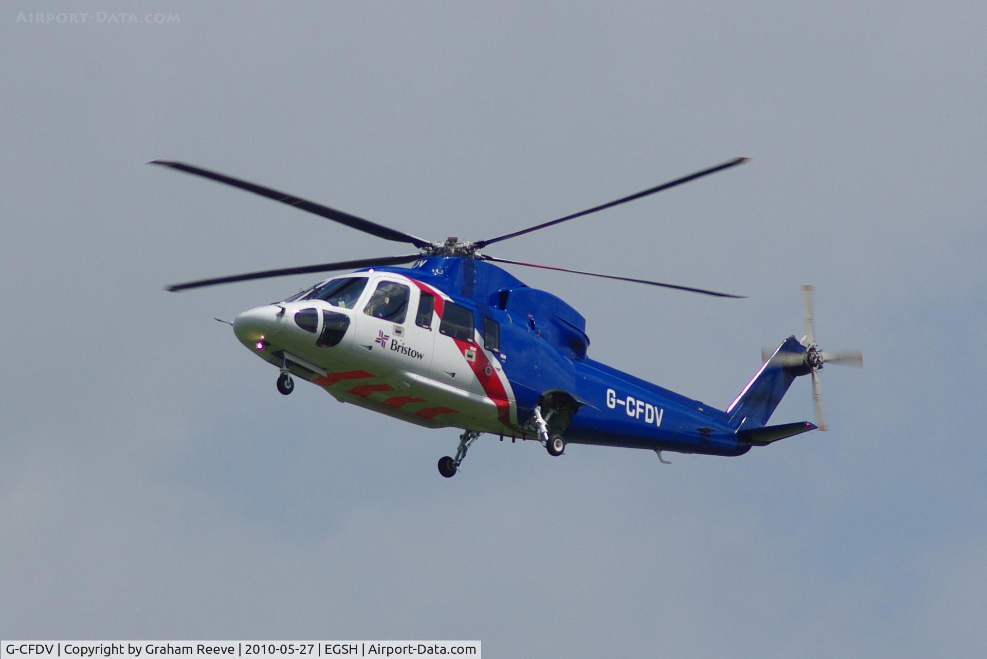G-CFDV, 2007 Sikorsky S-76C++ C/N 760666, Landing at Norwich.