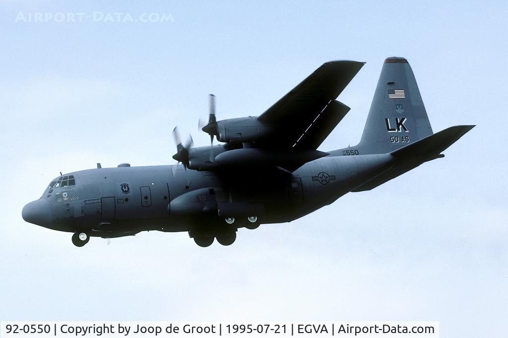92-0550, 1992 Lockheed C-130H Hercules C/N 382-5321, arrival for the 1995 RIAT