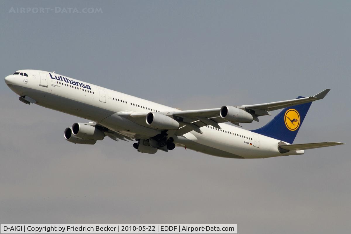 D-AIGI, 1994 Airbus A340-311 C/N 053, departure via RW25R