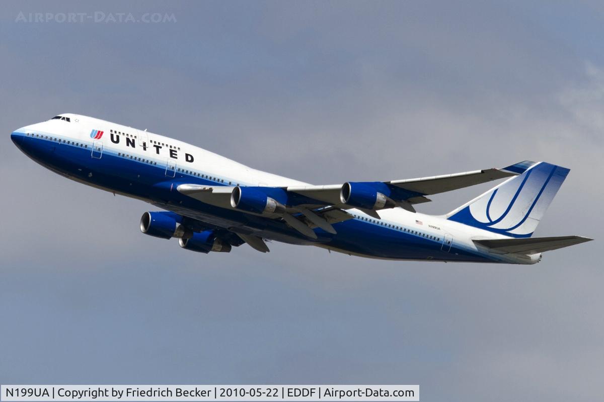 N199UA, 1997 Boeing 747-422 C/N 28717, departing via RW25R