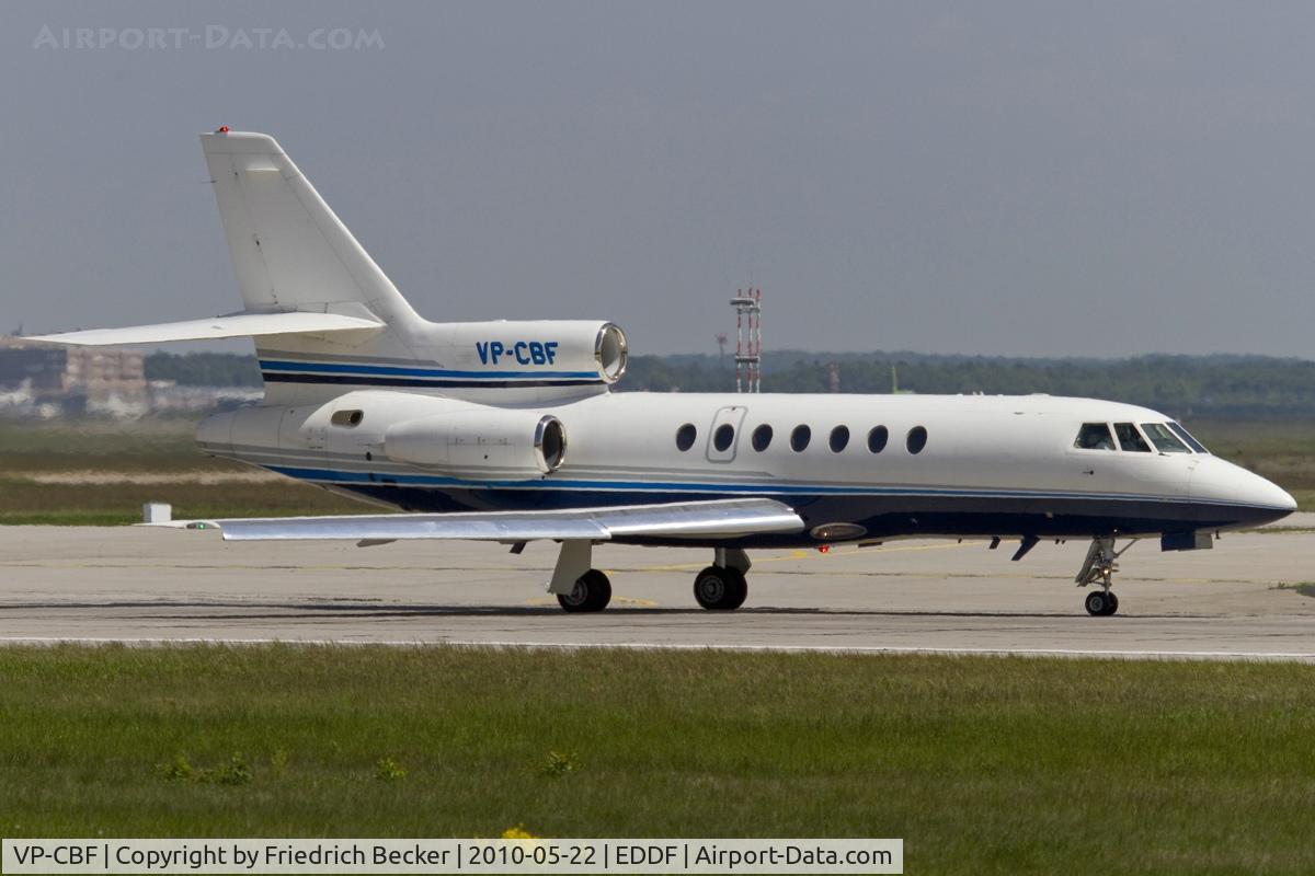 VP-CBF, Dassault Falcon 50E C/N 311, departing via RW18W