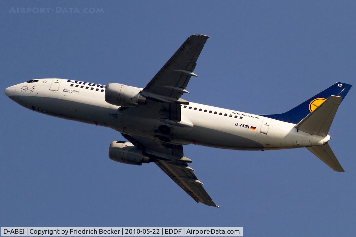 D-ABEI, 1991 Boeing 737-330 C/N 25359, departing via RW25L