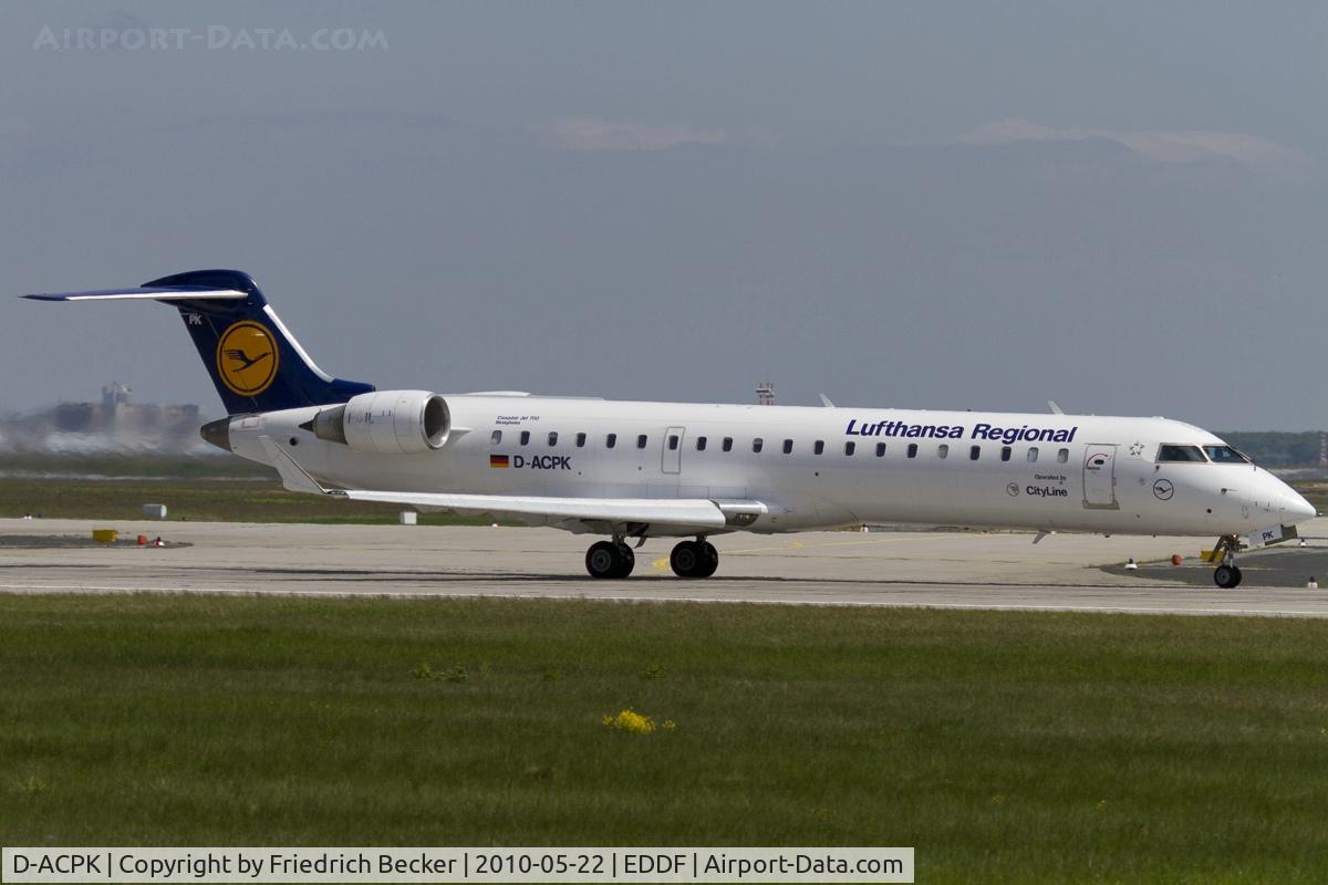 D-ACPK, 2002 Canadair CRJ-701ER (CL-600-2C10) Regional Jet C/N 10063, departing via RW18W