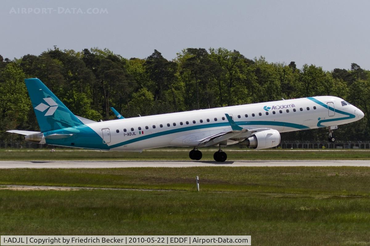 I-ADJL, 2009 Embraer 195LR (ERJ-190-200LR) C/N 19000256, rotation while departing via RW18W