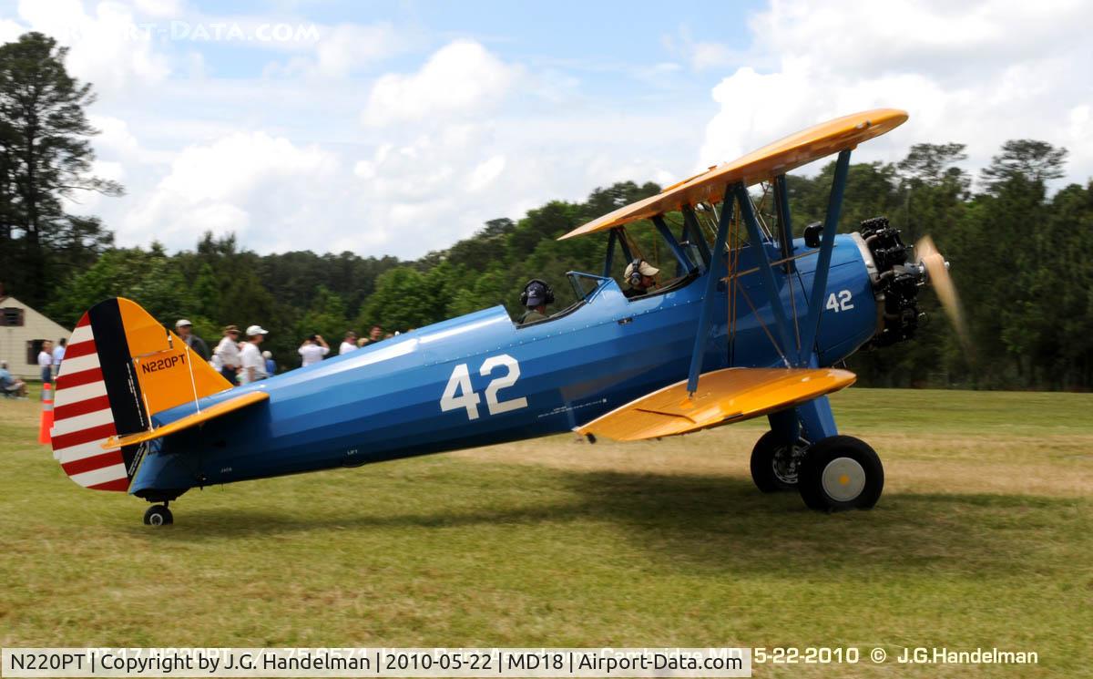 N220PT, 1942 Boeing B75N1 C/N 75-6571, at Horn Point Aerodrome