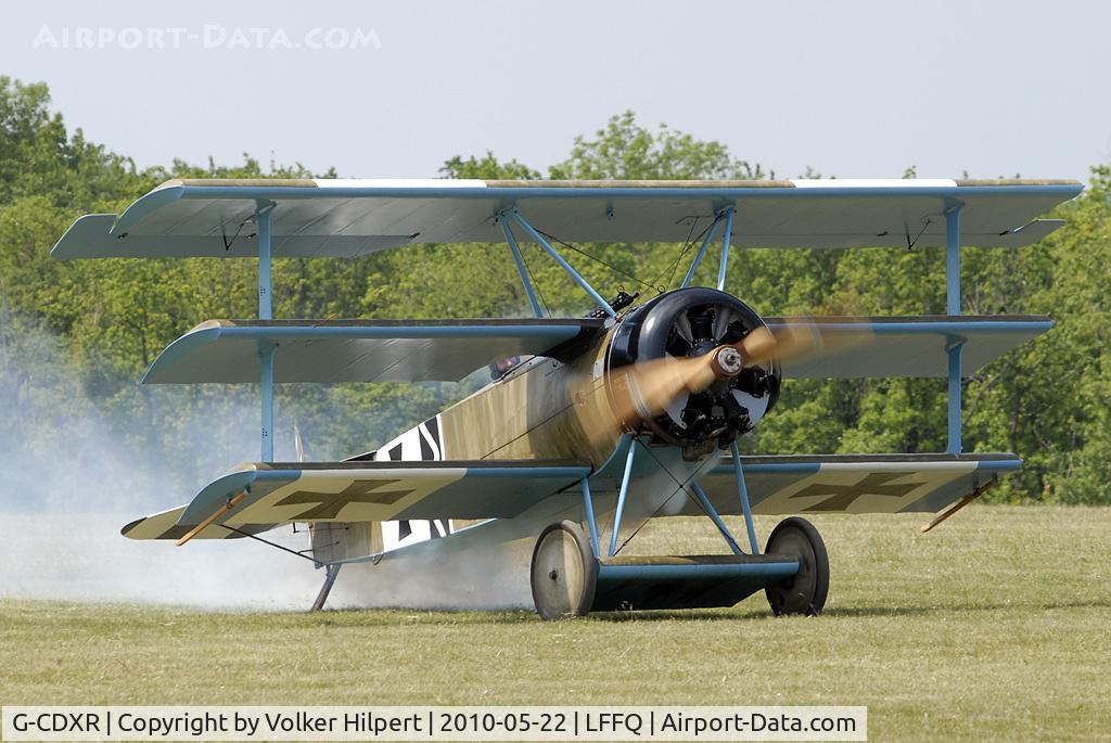 G-CDXR, 2006 Fokker Dr.1 Triplane Replica C/N PFA 238-14043, at LFFQ
