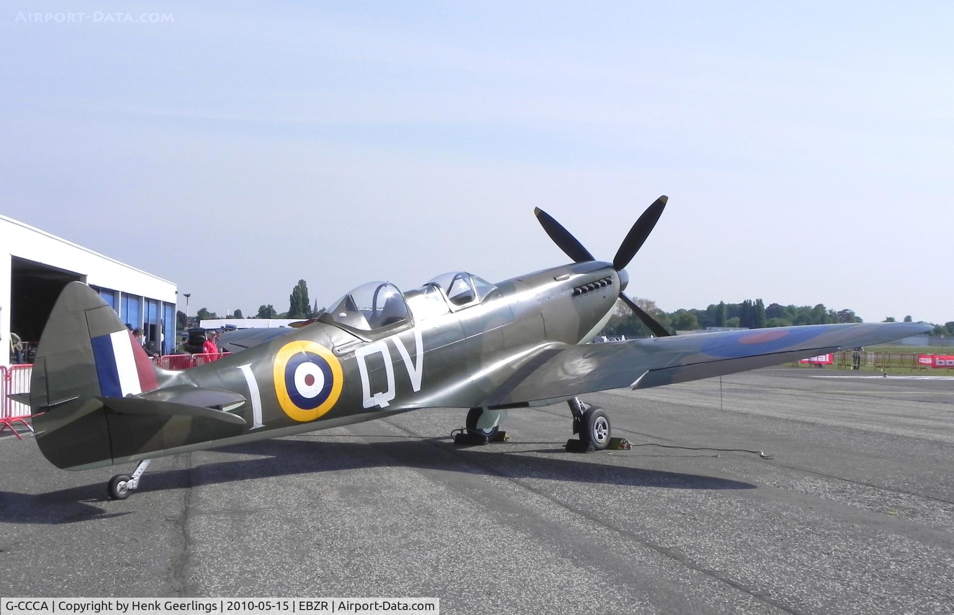 G-CCCA, 1944 Supermarine 509 Spitfire TR.IXc C/N CBAF.9590, Stampe Fly In , Deurne , 20 May 2010.

Spitfire's new colours